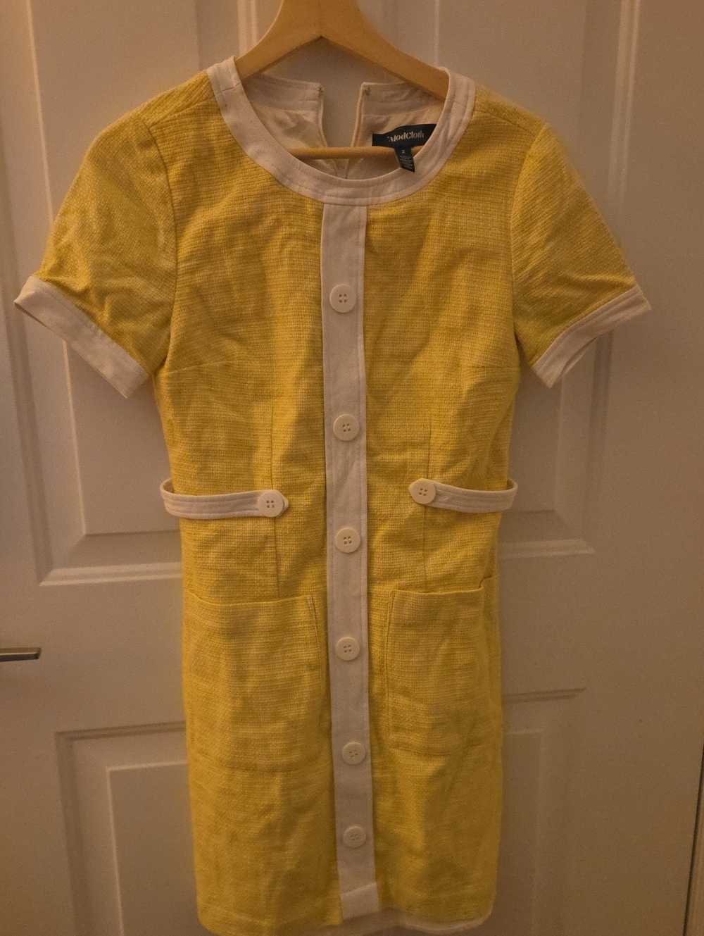 Modcloth 1960s Classic Yellow Contrast-Trim Dress